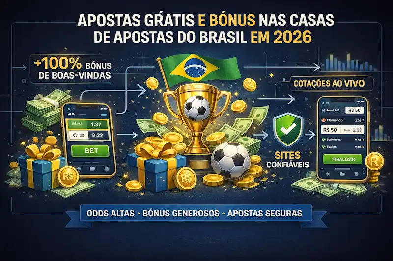 Apostas grátis e bônus nas casas de apostas do Brasil em 2026